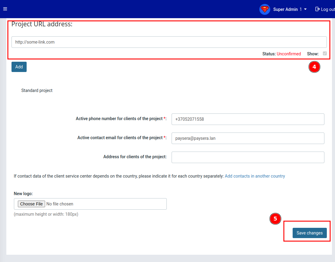 Add Website to Project - Step 2