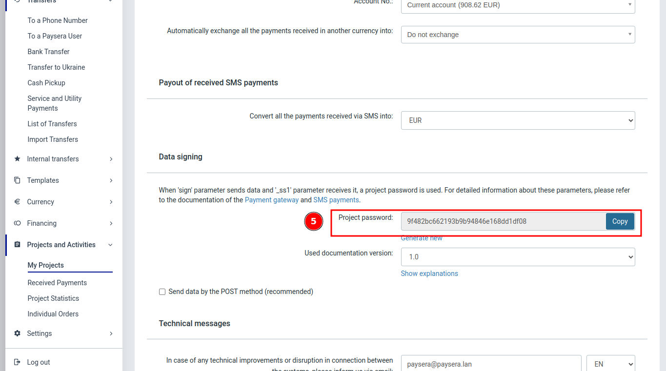 Get Project Credentials - Step 2