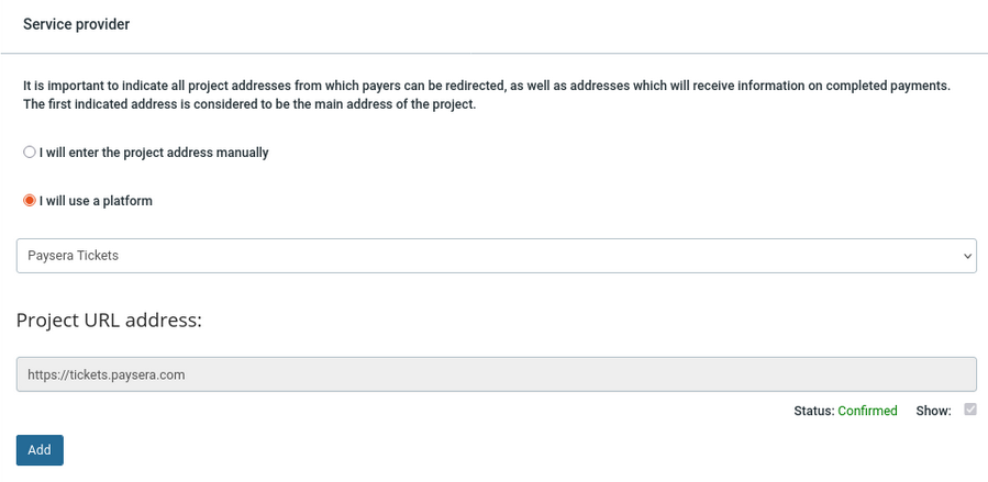 Tickets Domain Configuration